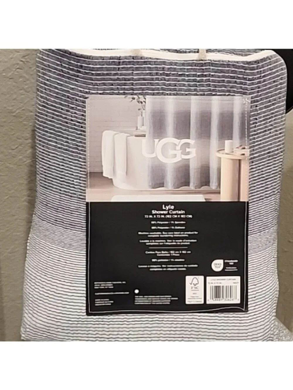 UGG Lyle Navy Stripe Shower Curtain